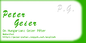 peter geier business card